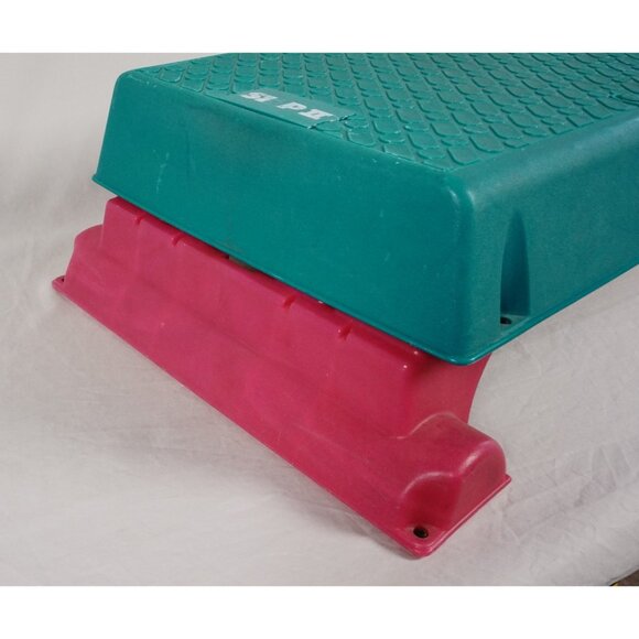 Step II Aerobic & Abdominal Workout Bench Stepper Adjustable Teal Pink Exercise - Picture 3 of 12